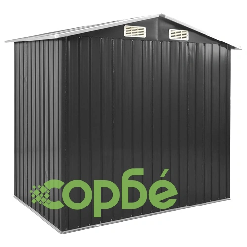 Дворна барака с рафт антрацит 205x130x183 см желязо ➤ топ цена ➤ sorbe.bg
