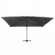 Конзолен чадър с LED лампи и алуминиев прът 400x300 см антрацит