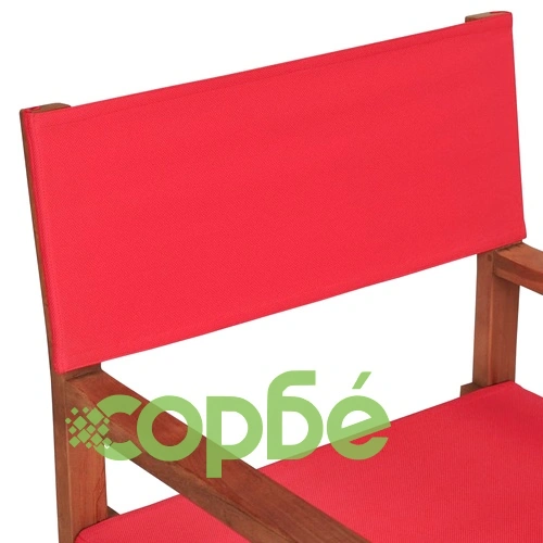 Режисьорски стол, масивно тиково дърво, червен ➤ топ цена ➤ sorbe.bg