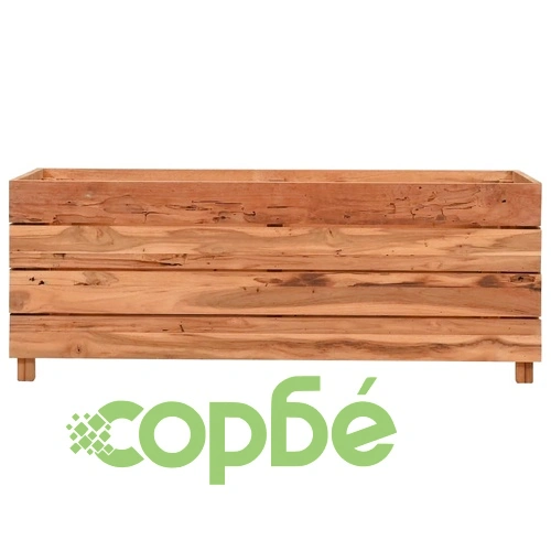 Повдигната леха 100x40x38 см рециклирано тиково дърво и стомана ➤ топ цена ➤ sorbe.bg