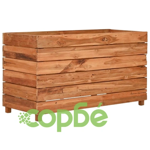 Повдигната леха 100x40x55 см рециклирано тиково дърво и стомана ➤ топ цена ➤ sorbe.bg