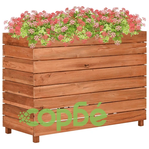Повдигната леха 100x40x72 см рециклирано тиково дърво и стомана ➤ топ цена ➤ sorbe.bg