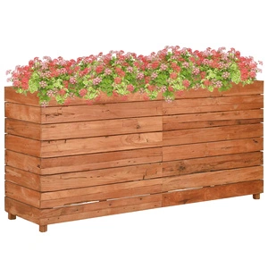 Повдигната леха 150x40x72 см рециклирано тиково дърво и стомана