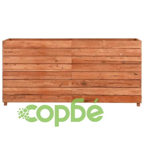 Повдигната леха 150x40x72 см рециклирано тиково дърво и стомана ➤ топ цена ➤ sorbe.bg