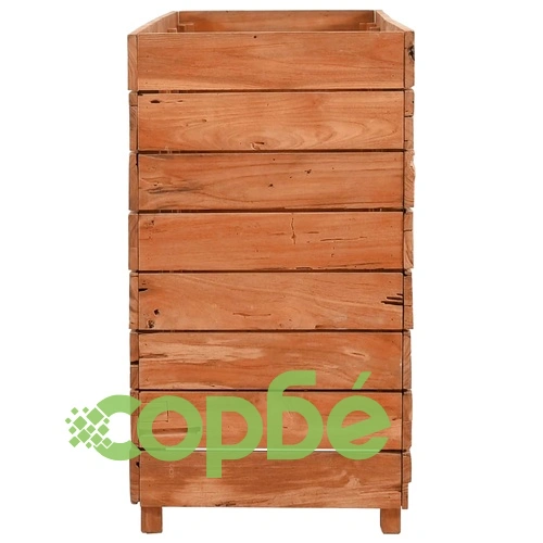 Повдигната леха 150x40x72 см рециклирано тиково дърво и стомана ➤ топ цена ➤ sorbe.bg