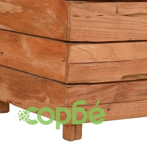 Повдигната леха 150x40x72 см рециклирано тиково дърво и стомана ➤ топ цена ➤ sorbe.bg