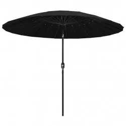 Градински чадър с алуминиев прът, 270 см, черен
