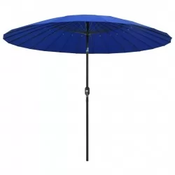 Градински чадър с алуминиев прът, 270 см, лазурносин