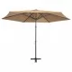 Градински чадър със стоманен прът, 300 см, таупе