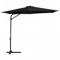 Градински чадър със стоманен прът, 300 см, черен