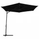 Градински чадър със стоманен прът, 300 см, черен