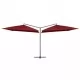 Двоен чадър със стоманен прът, 250x250 см, бордо червен
