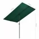 Градински чадър с алуминиев прът, 180x110 см, зелен 