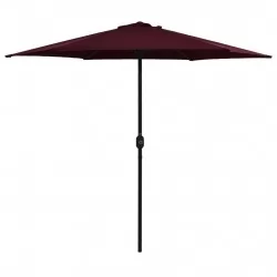 Градински чадър с алуминиев прът, 270x246 см, бордо червен