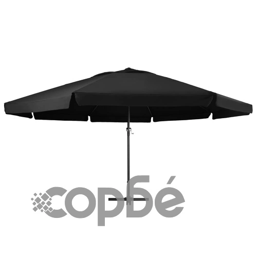Градински чадър с алуминиев прът, 500 см, черен ➤ топ цена ➤ sorbe.bg