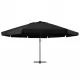 Градински чадър с алуминиев прът, 500 см, черен 