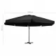 Градински чадър с алуминиев прът, 500 см, черен 