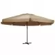 Градински чадър с алуминиев прът, 600 см, таупе 