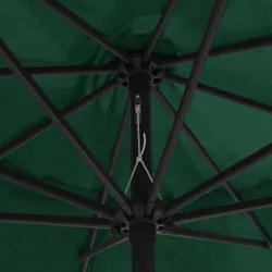 Градински чадър с метален прът, 400 см, зелен