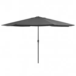 Градински чадър с метален прът, 400 см, антрацит