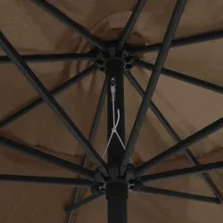 Градински чадър с метален прът, 400 см, таупе