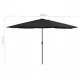 Градински чадър с метален прът, 400 см, черен