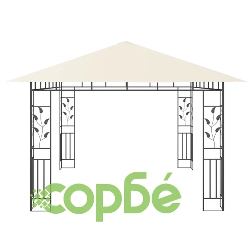 Шатра с мрежа против комари, 4x3x2,73 м, кремава, 180 г/м² ➤ топ цена ➤ sorbe.bg