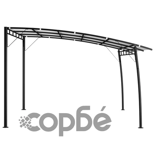 Градинска тента сенник, 4x3x2,55 м, кремава ➤ топ цена ➤ sorbe.bg