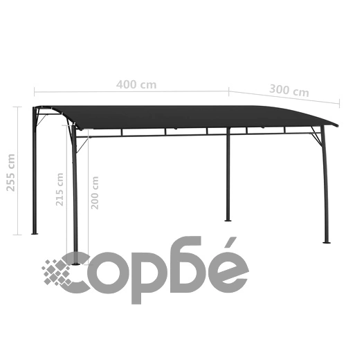 Градинска тента сенник, 4x3x2,55 м, антрацит ➤ топ цена ➤ sorbe.bg