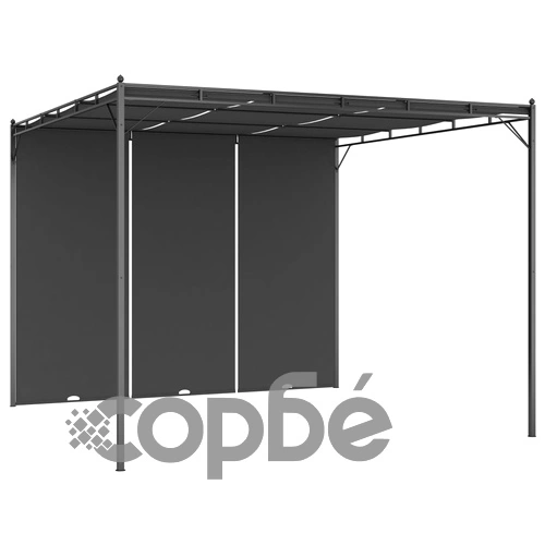 Градинска шатра със странична завеса 3x3x2,25 м антрацит ➤ топ цена ➤ sorbe.bg