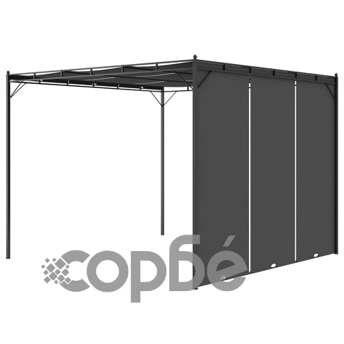 Градинска шатра със странична завеса 3x3x2,25 м антрацит ➤ топ цена ➤ sorbe.bg