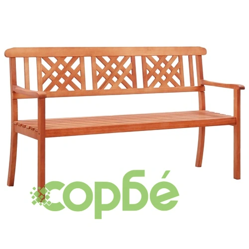 3-местна градинска пейка, 150 cм, евкалиптово дърво масив ➤ топ цена ➤ sorbe.bg