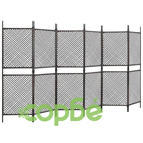 Параван за стая, 6 панела, полиратан, кафяв, 360x200 см ➤ топ цена ➤ sorbe.bg