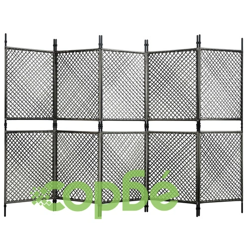 Параван за стая, 5 панела, полиратан, антрацит, 300x200 см ➤ топ цена ➤ sorbe.bg