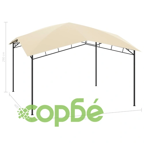 Градинска беседка, 4x4x2,9 м, кремава, 180 г/кв.м. ➤ топ цена ➤ sorbe.bg