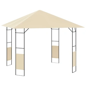 Градинска беседка, 3x3x2,6 м, кремава, 160 г/м²