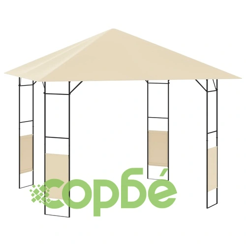 Градинска беседка, 3x3x2,6 м, кремава, 160 г/м² ➤ топ цена ➤ sorbe.bg