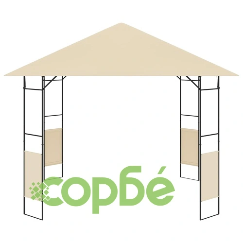 Градинска беседка, 3x3x2,6 м, кремава, 160 г/м² ➤ топ цена ➤ sorbe.bg