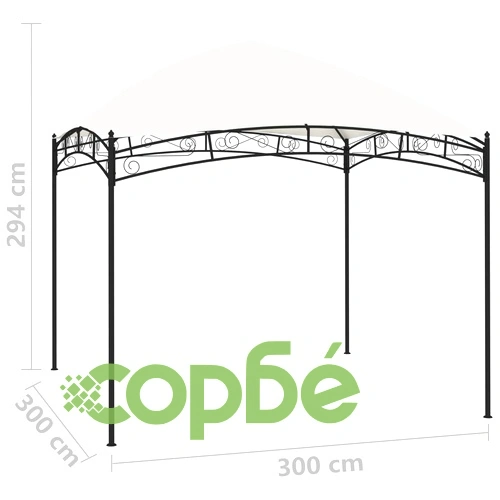 Градинска беседка, 3х3 м, кремава, 180 г/м² ➤ топ цена ➤ sorbe.bg