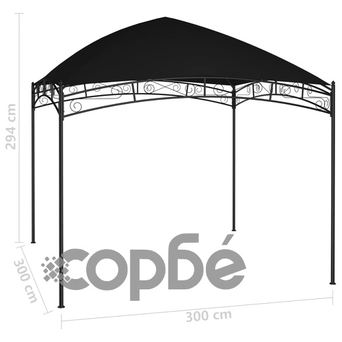 Градинска беседка, 3х3 м, антрацит, 180 г/м² ➤ топ цена ➤ sorbe.bg