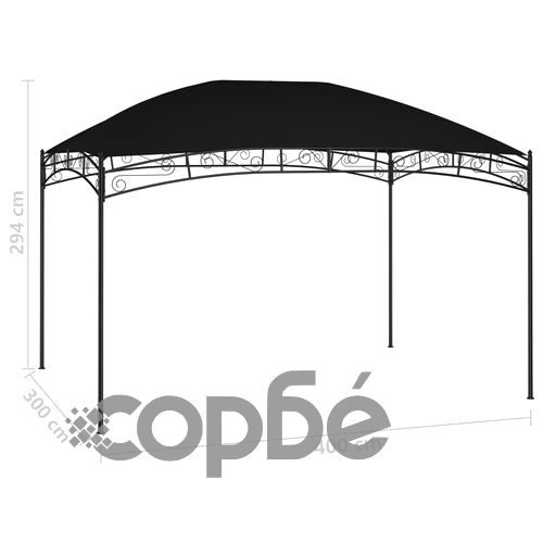 Градинска беседка, 4x3 м, антрацит, 180 г/м² ➤ топ цена ➤ sorbe.bg