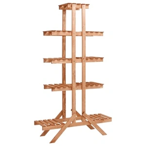 Стойка за цветя, 83x25x142 см, чамово дърво
