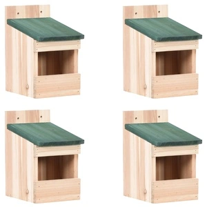 Къщи за птици, 4 бр, 12x16x20  см, чам