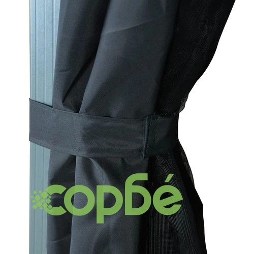 Шатра със завеси, 300х300 см, антрацит, алуминий ➤ топ цена ➤ sorbe.bg