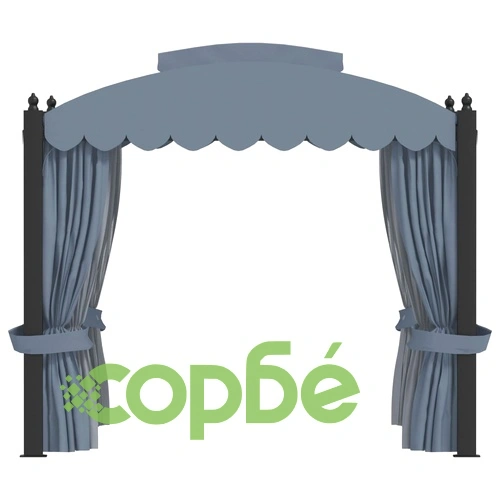 Градинска шатра със завеси, 3x4 м, антрацит, стомана ➤ топ цена ➤ sorbe.bg