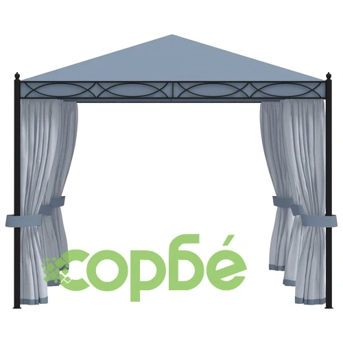 Шатра с мрежести прозорци, 3x4 м, антрацит, стомана ➤ топ цена ➤ sorbe.bg