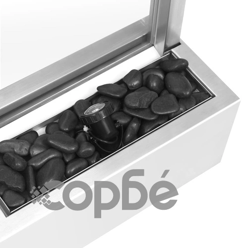 Градински фонтан, сребрист, 46x24x150 см, неръждаема стомана ➤ топ цена ➤ sorbe.bg