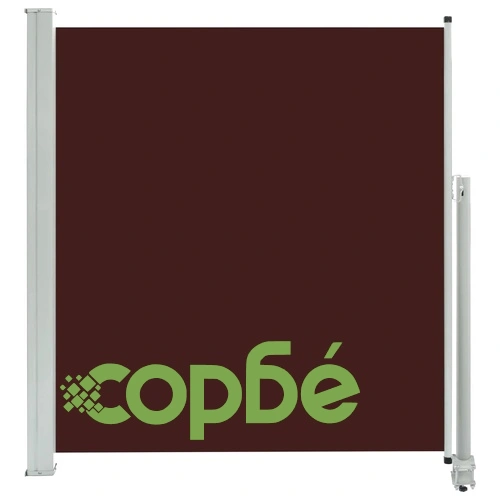 Прибираща се дворна странична тента, 140х300 см, кафява ➤ топ цена ➤ sorbe.bg