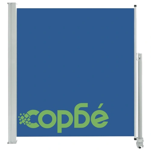 Прибираща се дворна странична тента, 140х300 см, синя ➤ топ цена ➤ sorbe.bg