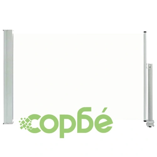 Прибираща се дворна странична тента, 60x300 см, кремава ➤ топ цена ➤ sorbe.bg